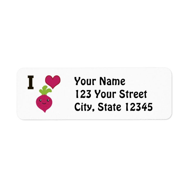 I Heart Beets Return Address Label (Front)