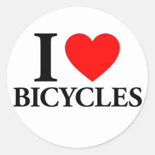 I Heart Bicycles Classic Round Sticker