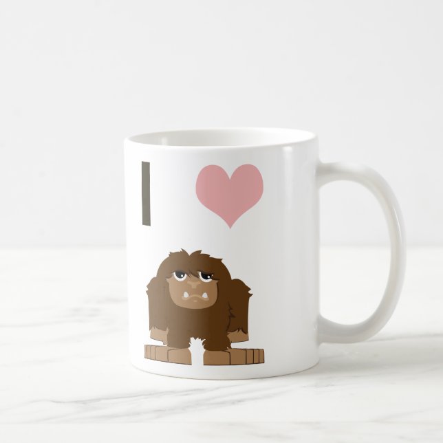 I heart bigfoot coffee mug (Right)