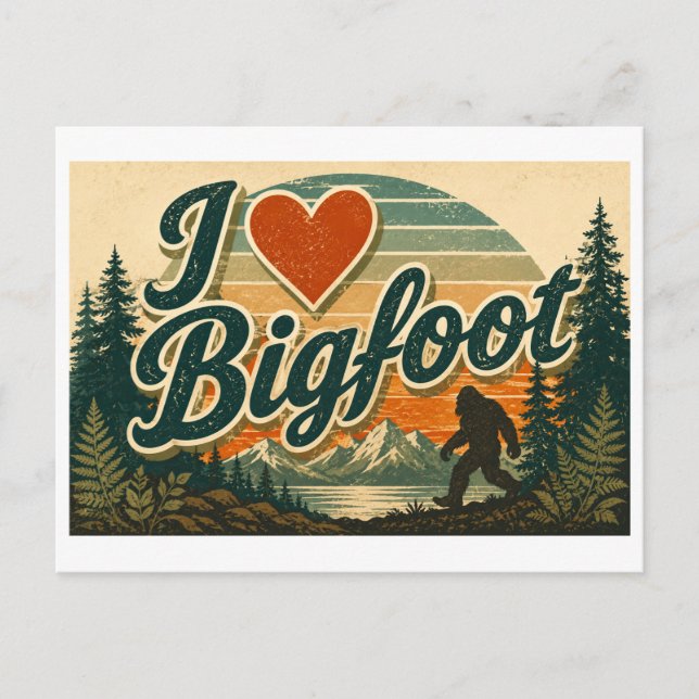 "I [Heart] Bigfoot" Postcard (Front)