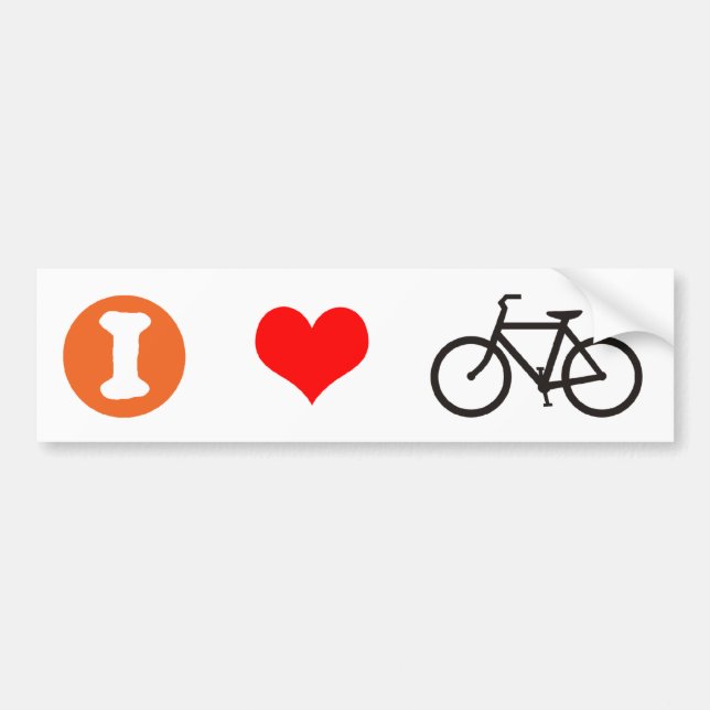 I Heart Bike Bumper Sticker (Front)