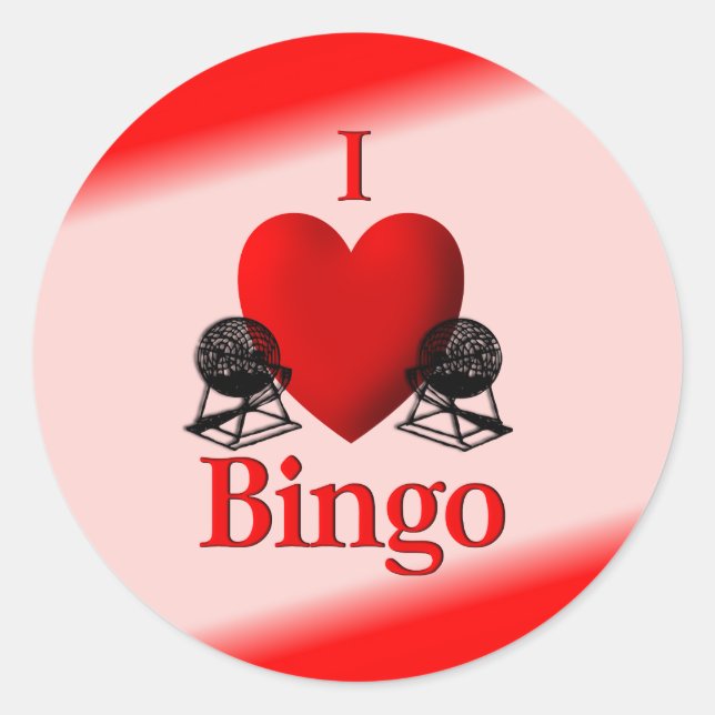 I Heart Bingo Classic Round Sticker (Front)