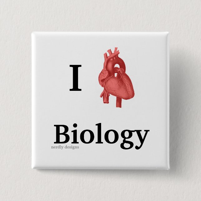 i heart biology button (Front)