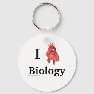 i heart biology keychain