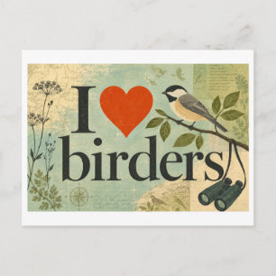 "I [Heart] Birders" Postcard