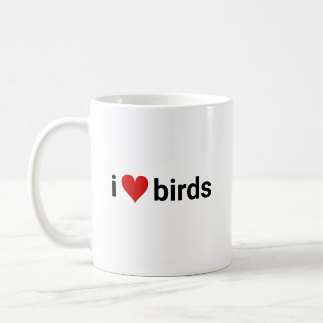 i heart birds birder funny scientist  wildlife coffee mug (Left)