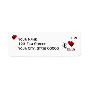 I Heart Birds Return Address Label