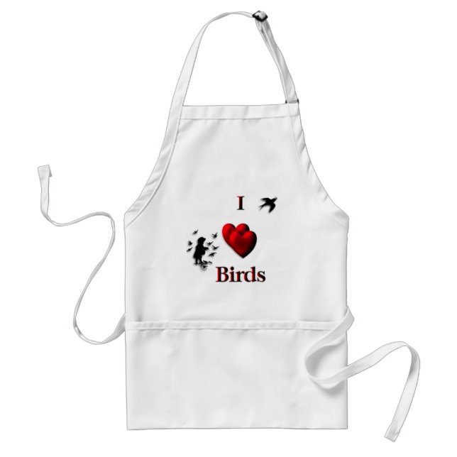 I Heart Birds Standard Apron (Front)