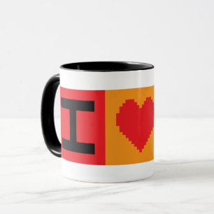 I Heart Bitcoin BTC 8-Bit Block Mug