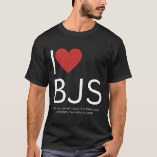 I Heart BJS the IATA Airport Code for the Beijing T-Shirt