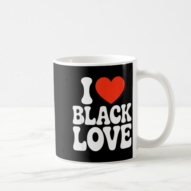I Heart Black Love Couple Matching Couples African Coffee Mug (Right)