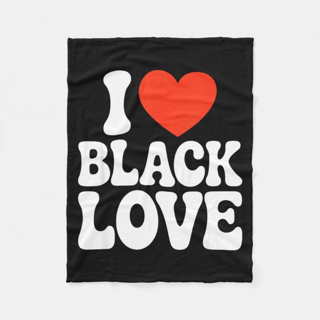 I Heart Black Love Couple Matching Couples African Fleece Blanket (Front)