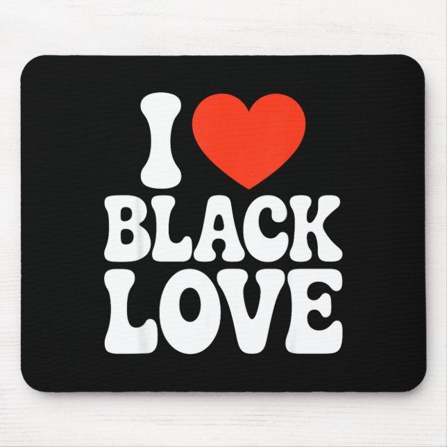 I Heart Black Love Couple Matching Couples African Mouse Pad (Front)