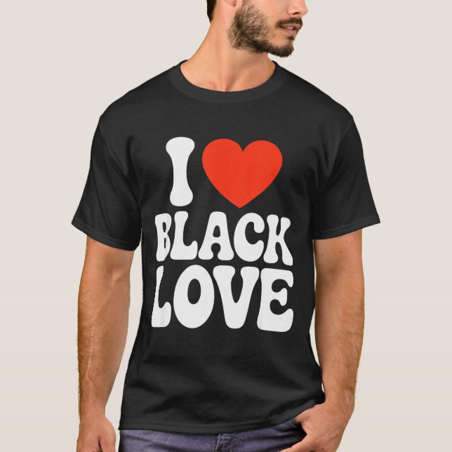 I Heart Black Love Couple Matching Couples African T-Shirt (Front)