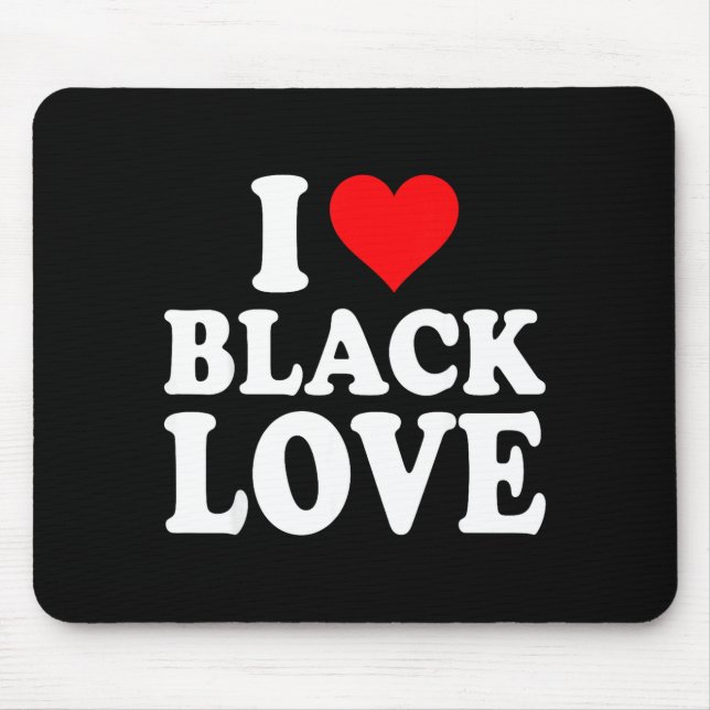 I Heart Black Love Cute Matching Couples African A Mouse Pad (Front)
