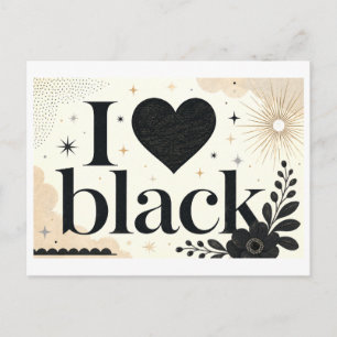 "I [Heart] Black" Postcard