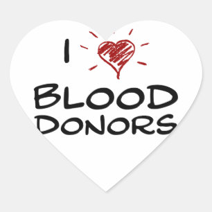 I Heart Blood Donors Sticker