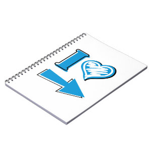 I Heart - Blue Arrow Notebook