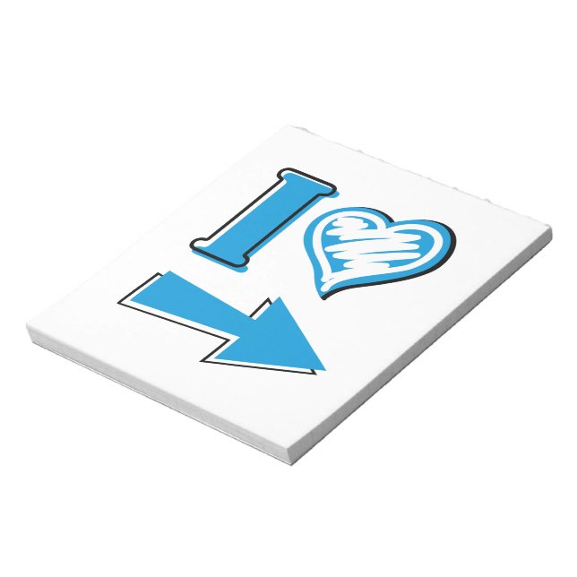I Heart - Blue Arrow Notepad (Rotated)