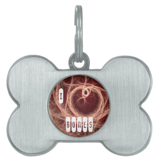 I Heart Bones Pet Tag (Front)