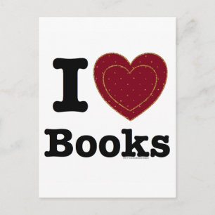 I Heart Books - I Love Books! (Double Heart) Postcard
