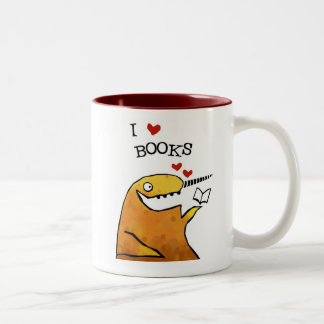 I heart Books - narwhal coffee mug
