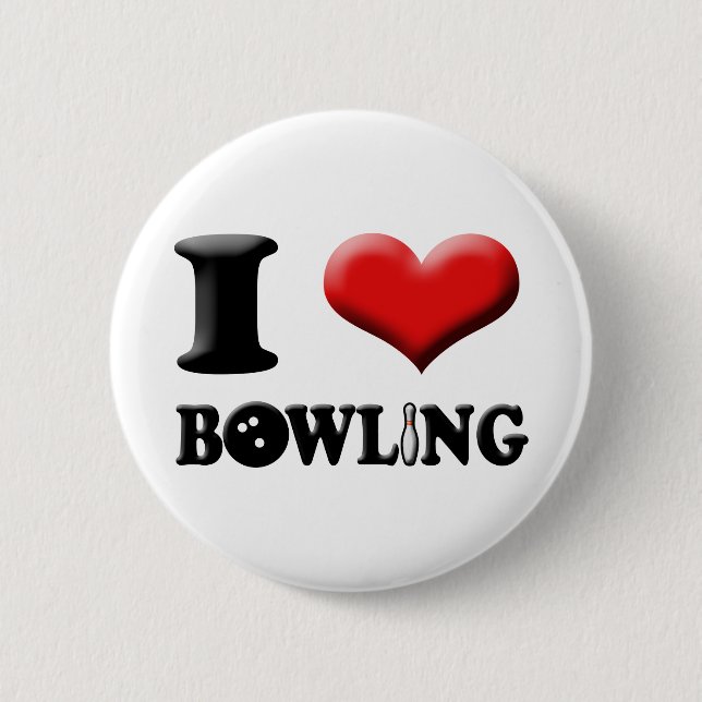 I Heart Bowling Button (Front)