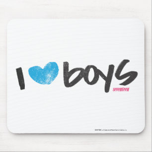 I Heart Boys Aqua Mouse Pad
