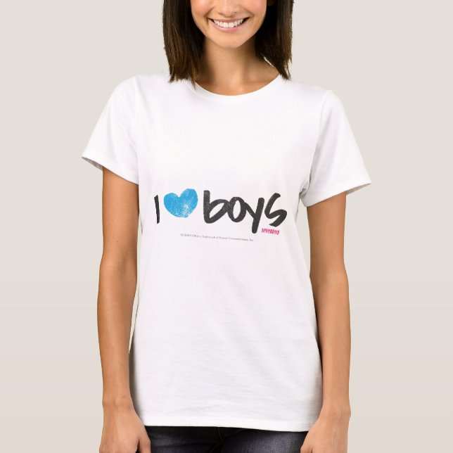 I Heart Boys Aqua T-Shirt (Front)
