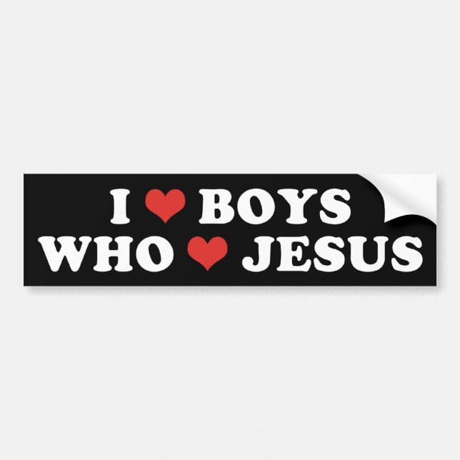 I Heart Boys Bumper Sticker (Front)