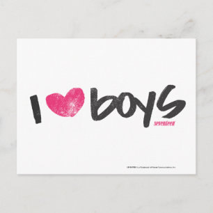 I Heart Boys Magenta Postcard
