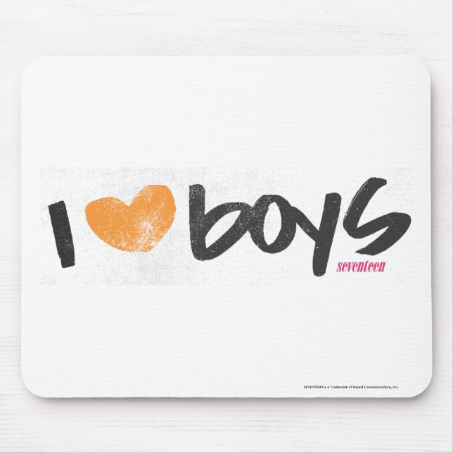 I Heart Boys Orange Mouse Pad (Front)