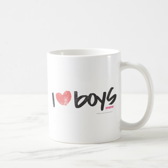 I Heart Boys Pink Coffee Mug (Right)
