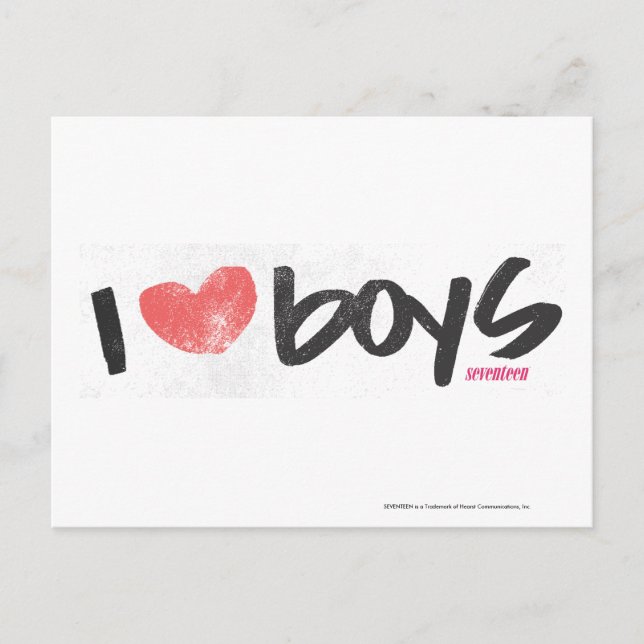 I Heart Boys Pink Postcard (Front)