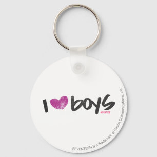 I Heart Boys Purple Key Ring