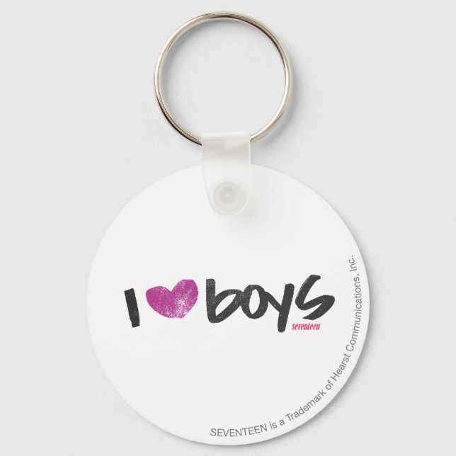 I Heart Boys Purple Key Ring (Front)