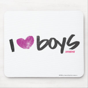 I Heart Boys Purple Mouse Pad
