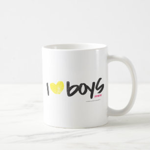 I Heart Boys Yellow Coffee Mug