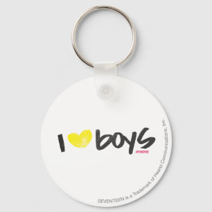 I Heart Boys Yellow Key Ring