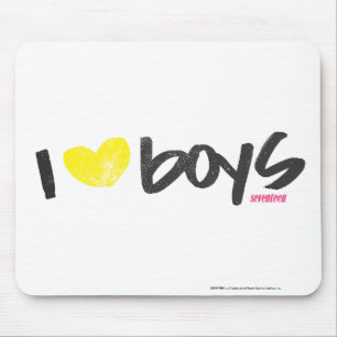 I Heart Boys Yellow Mouse Pad