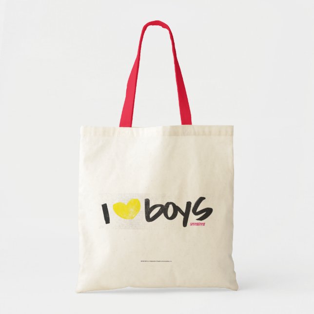 I Heart Boys Yellow Tote Bag (Front)