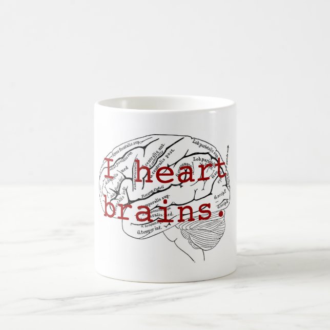 I heart brains. coffee mug (Center)