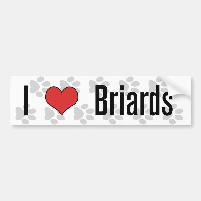 I (heart) Briards Bumper Sticker (Front)