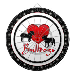 I Heart Bulldogs Regulation Dart Board