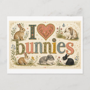 "I [Heart] Bunnies" Postcard