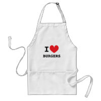 I heart burgers BBQ apron for grillmaster chef