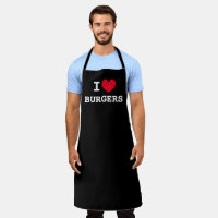 I heart burgers | Funny BBQ apron for meat lover