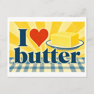 "I [Heart] Butter" Postcard