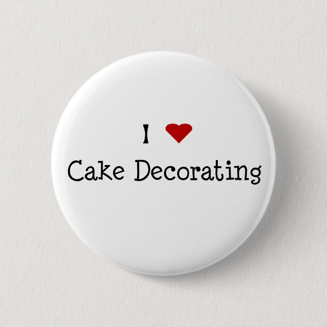 I Heart Cake Decorating Button (Front)