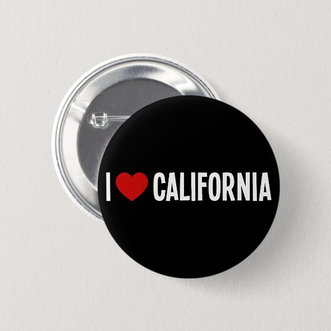 I Heart California Round Button (Front & Back)